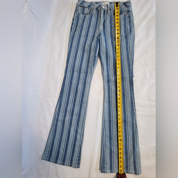 Shyanne Jeans Womens 31 x 34L Denim Striped Flare Country Western Boho Cowgirl - Picture 5 of 10
